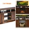 63 Inch Doors TV Entertainment Console Center with 2 Cabinets and Open Shelves